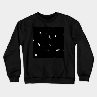 Space Pattern - Spaced Out - Black and White Crewneck Sweatshirt